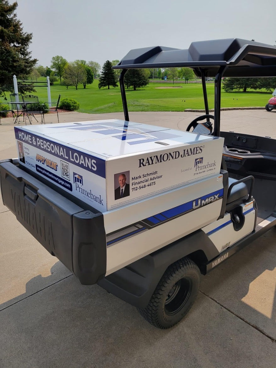 Golf cart with store cooler